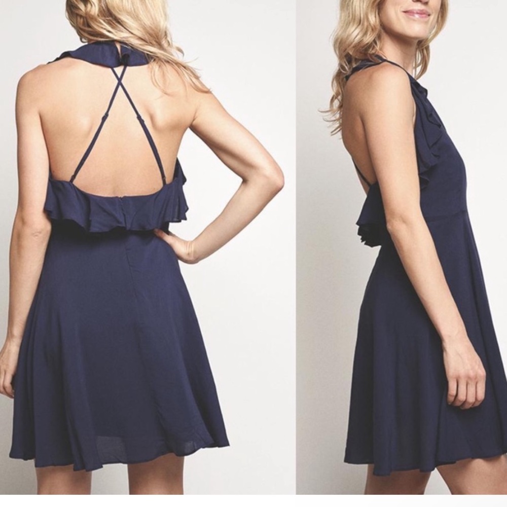 NWT BB Dakota Samantha Dress Vintage Blue Holiday Party Dress Size 2 - Picture 4 of 9